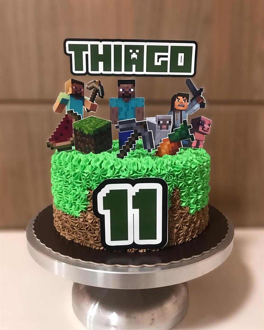 Blog da mamã Lu: Festa de Aniversário Minecraft - Bolo de Aniversário