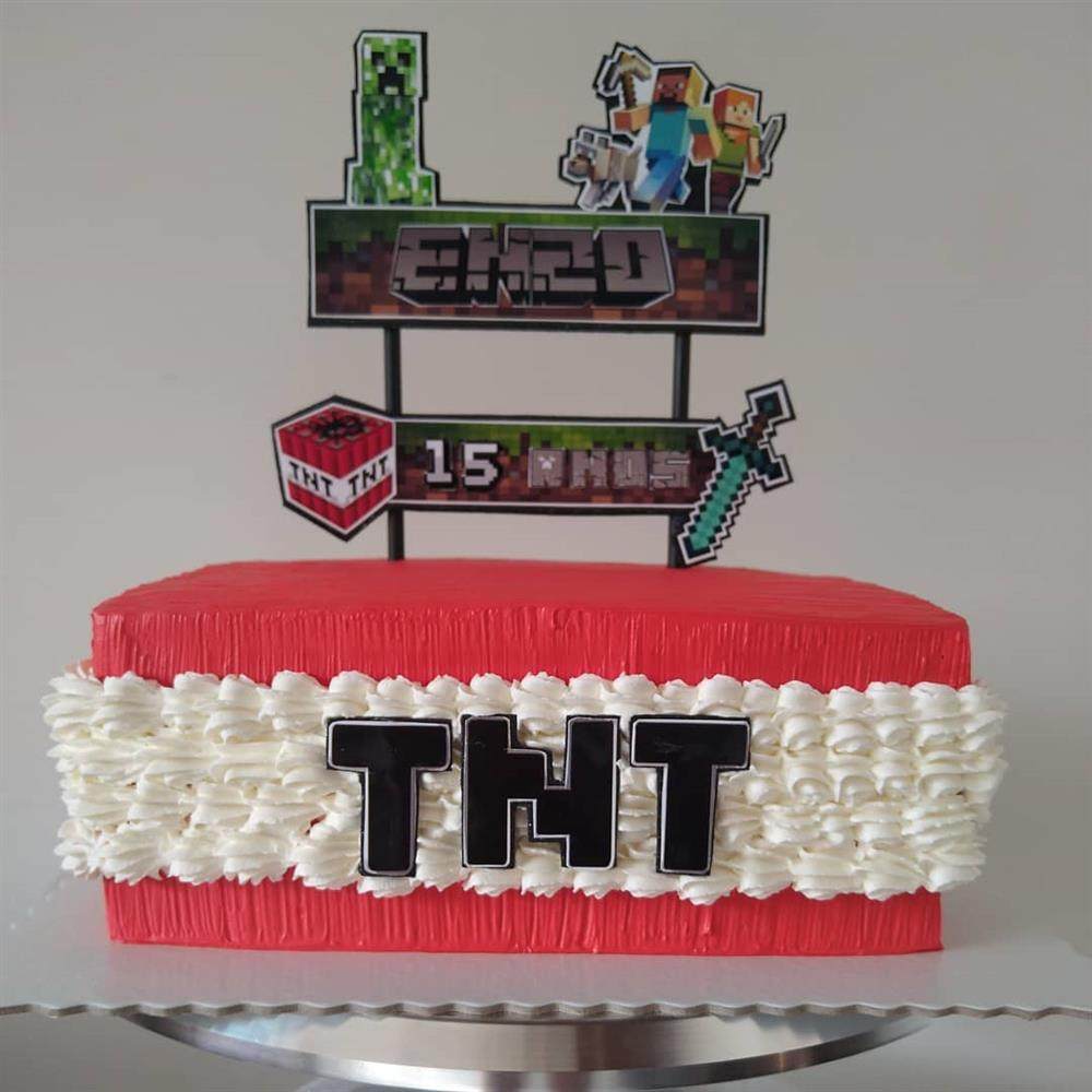 Bolo do Minecraft: + 40 fotos e dicas para festa infantil  Melhores bolos  de aniversário, Dicas para festa infantil, Bolo mine craft